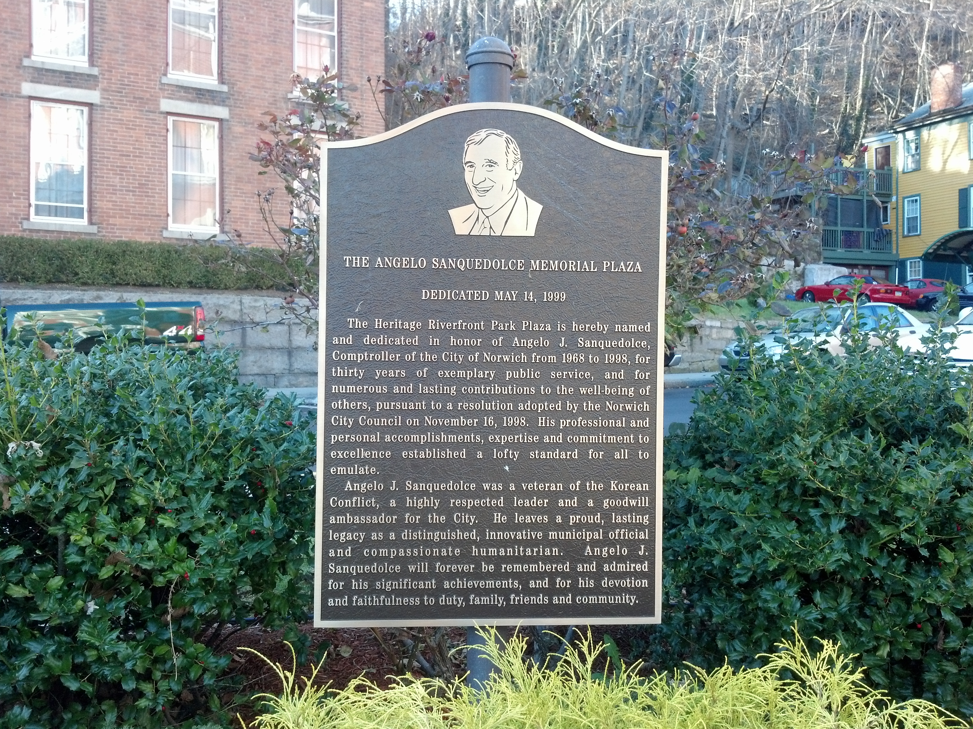 Angelo Sanquedolce Memorial Plaza Marker